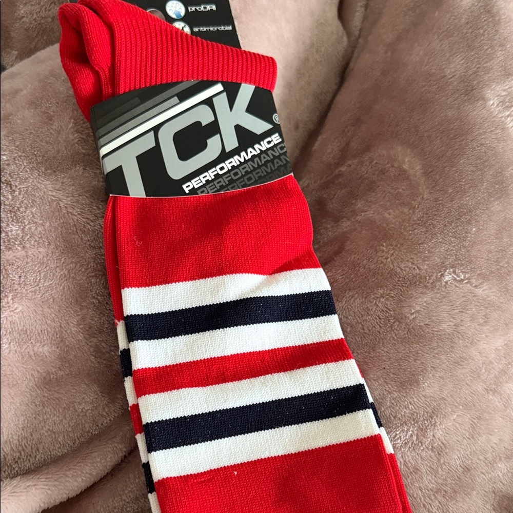 TCK Men's Red, White, and Navy Athletic Socks